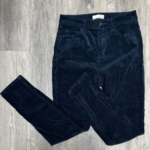 LOFT Navy Velvet skinny high waist pants